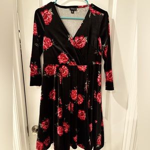 Velvet floral dress